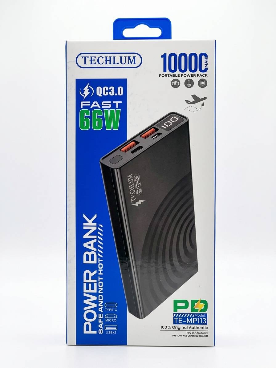 پاوربانک 10000 میلی آمپر مدل TECHLUM