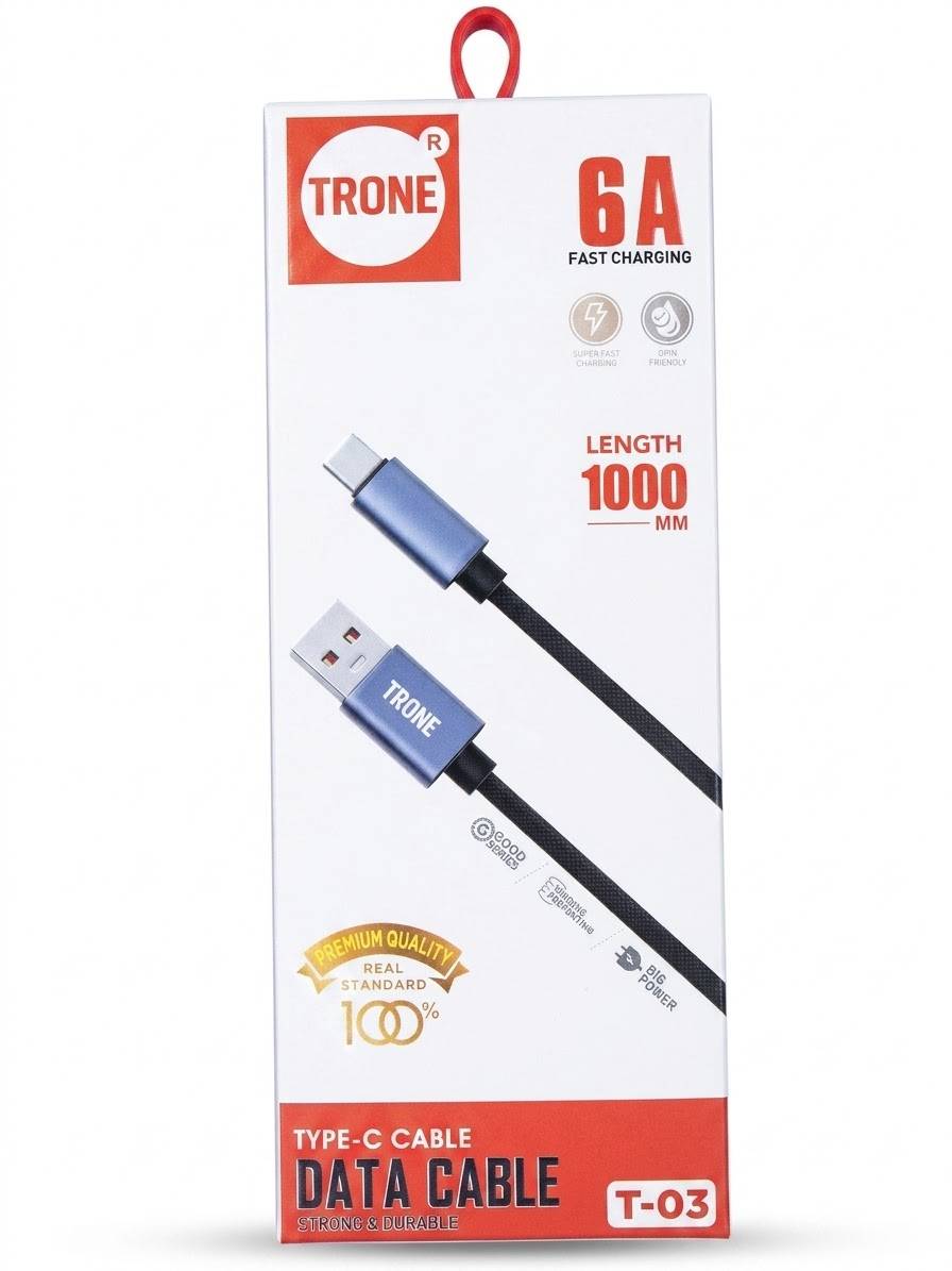 کابل شارژ فست USB To Type-C برند Trone اورجینال مدل T-03