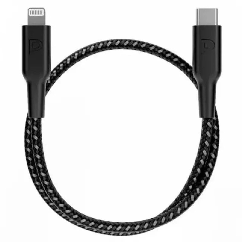 کابل شارژر Powerology MFI Braided type c To Lightning 30CM Black اصل