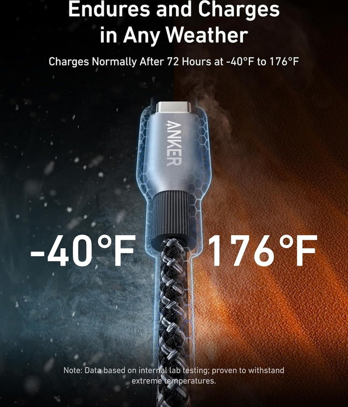 کابل شارژ انکر مدل A88E2 طول ۹۰ سانتی متر USB-C به USB-C اصل